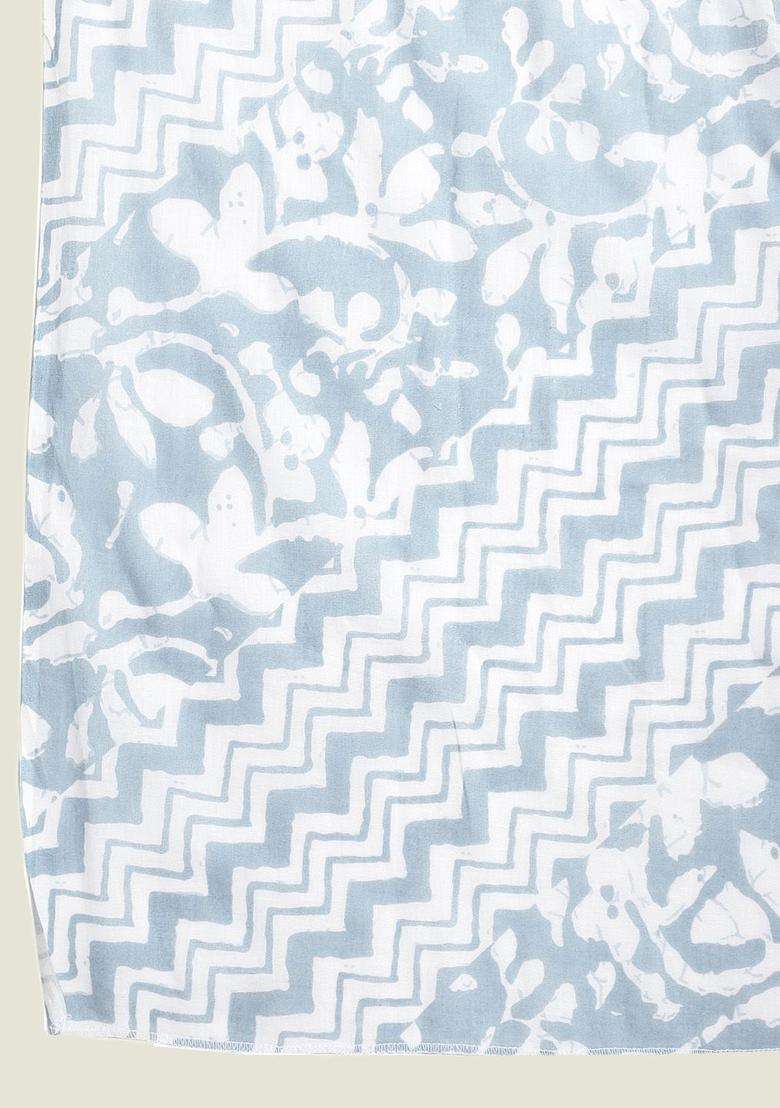 Grey Printed Cotton Kurta Set - Indya
