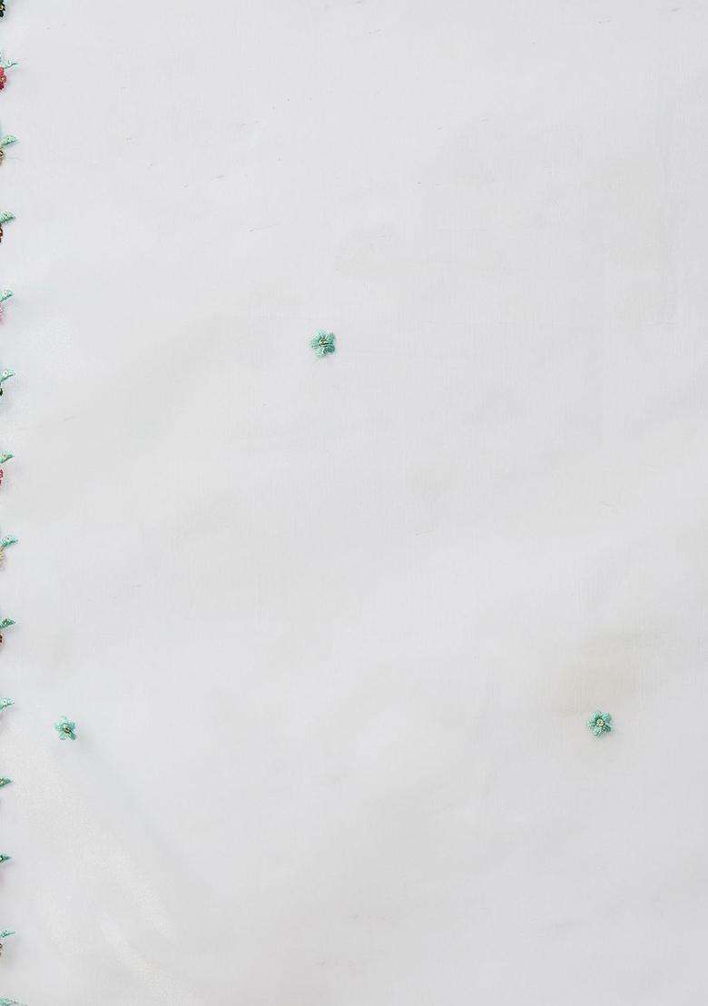 Sea Green Embroidered Silk Blend Kurta Set - Indya