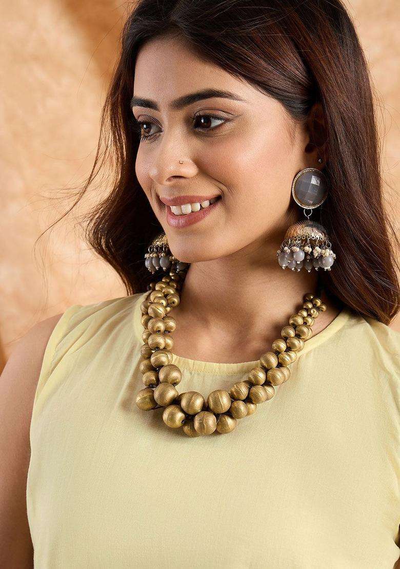Yellow Solid Cotton Kurta Set - Indya