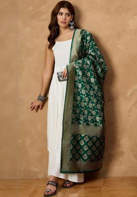 White Solid Viscose Kurta Set