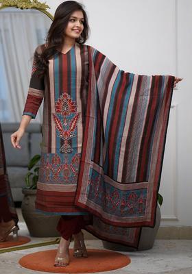 Multicolor Printed Viscose Kurta Set