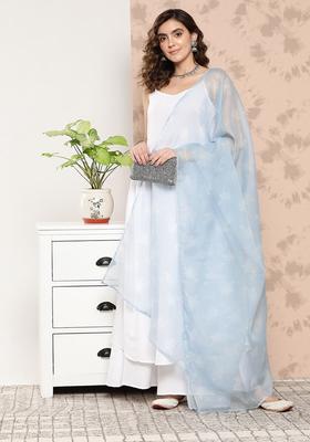 White Solid Viscose Kurta Set