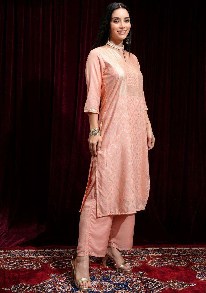 Coral Printed Nylon Kurta Set - Indya