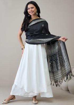 White Solid Viscose Kurta Set
