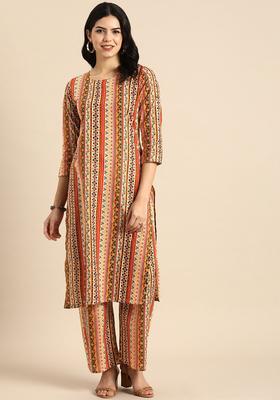 Multicolor Printed Cotton Kurta Set