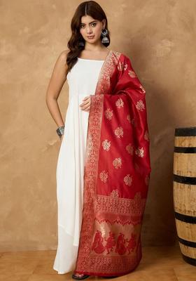 White Solid Viscose Kurta Set