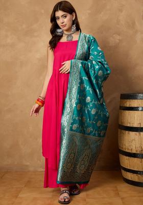 Pink Solid Viscose Kurta Set