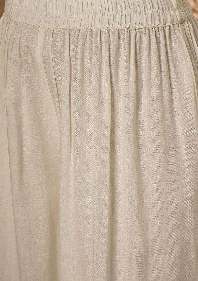 White Solid Viscose Kurta Set - Indya