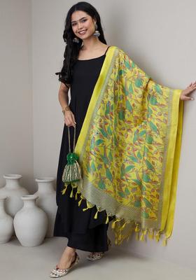 Black Solid Viscose Kurta Set