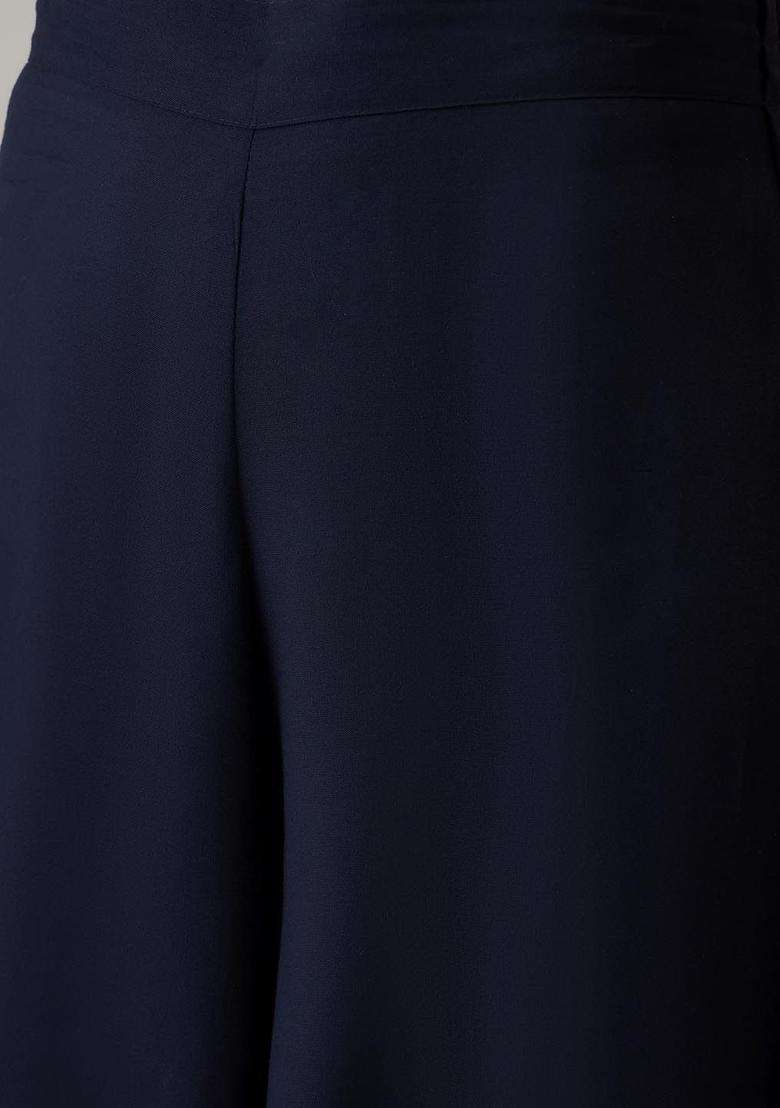 Black Solid Viscose Kurta Set - Indya