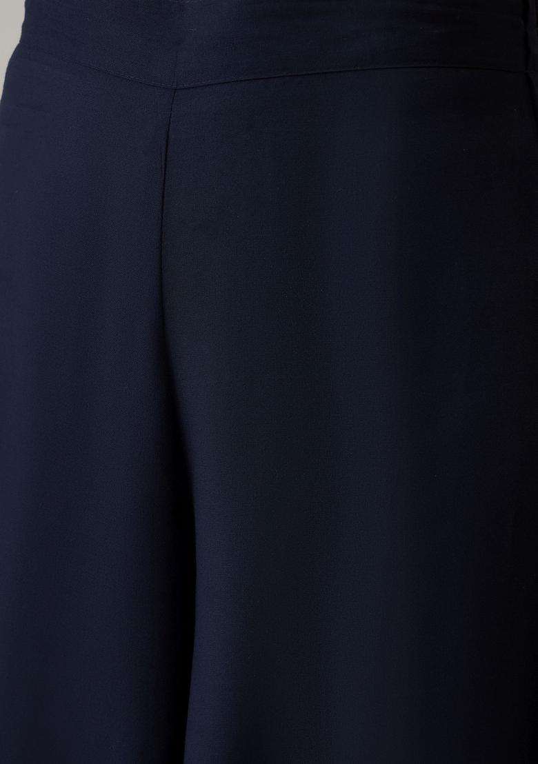 Black Solid Viscose Kurta Set - Indya