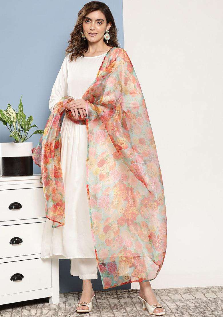 Cream Solid Viscose Kurta Set - Indya