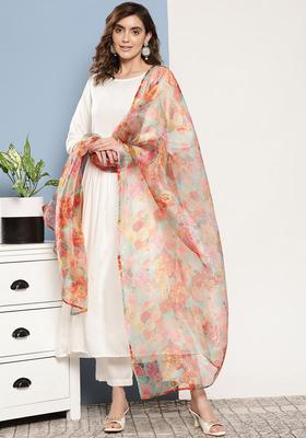 Cream Solid Viscose Kurta Set
