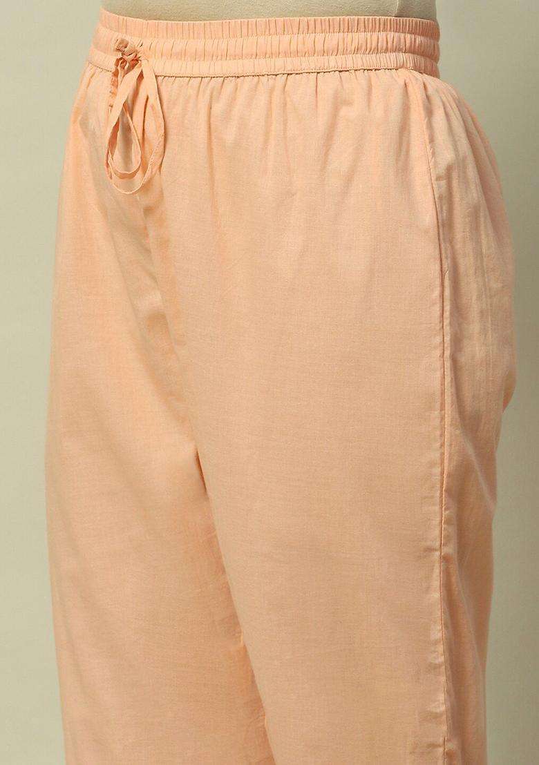 Pink Printed Cotton Kurta Set - Indya
