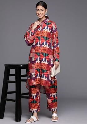 Multicolor Printed Cotton Kurta Set
