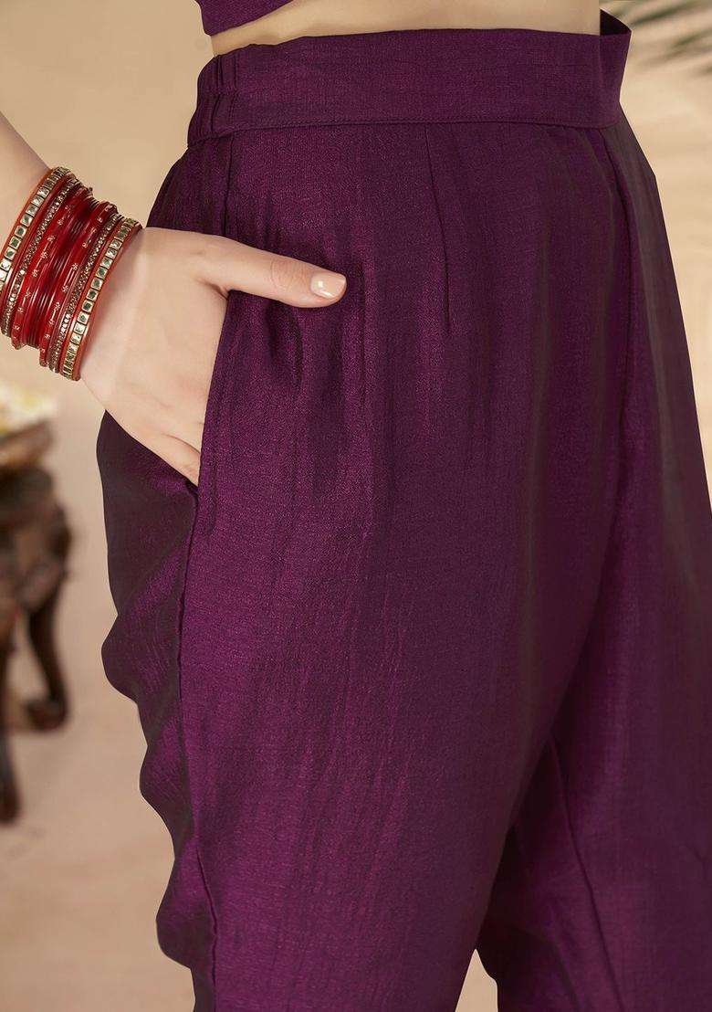Pink Embroidered Silk Blend Anarkali Set - Indya