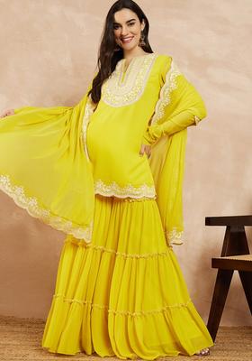 Yellow Yoke Design Georgette Sharara Set