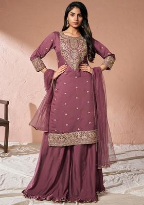 Pink Yoke Design Cotton Kurta Set