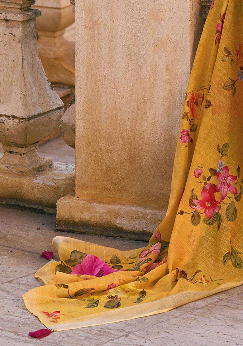 Yellow Striped Cotton Kurta Set - Indya