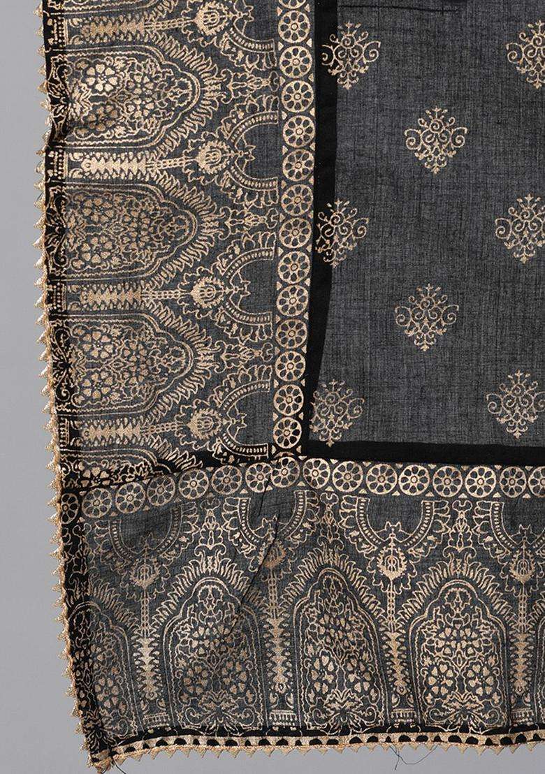 Black Solid Viscose Kurta Set - Indya