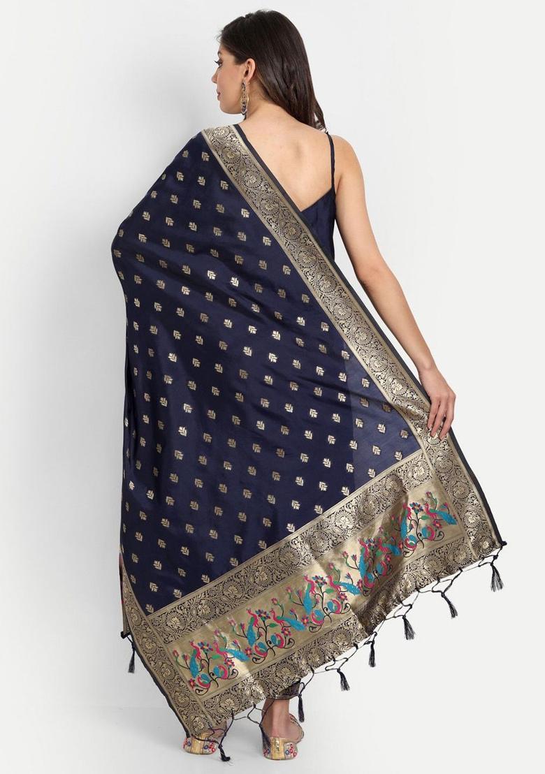 Blue Embroidered Cotton Straight Kurta Sets - Indya