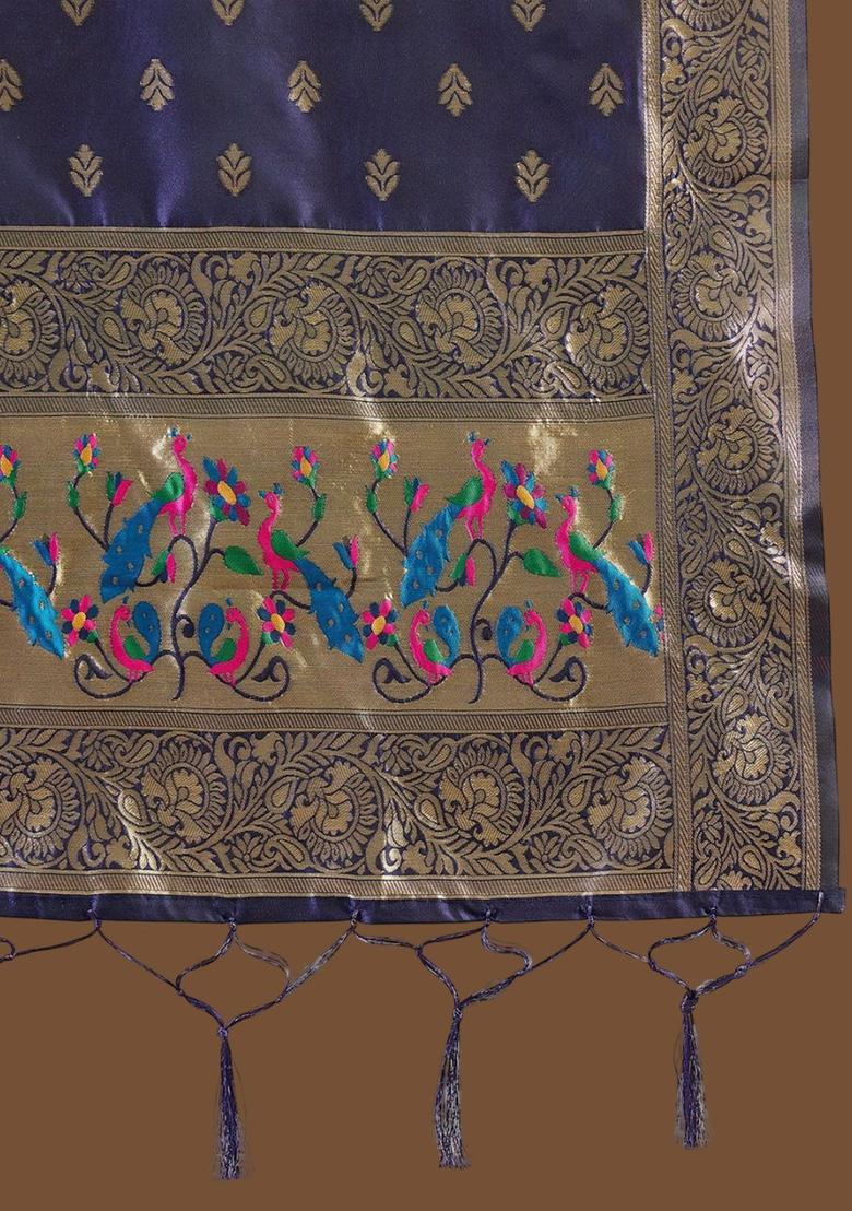 Blue Embroidered Cotton Straight Kurta Sets - Indya