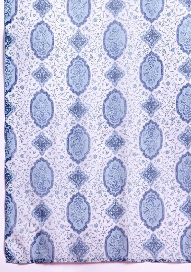 Navy Blue Solid Cotton Straight Kurta Sets - Indya