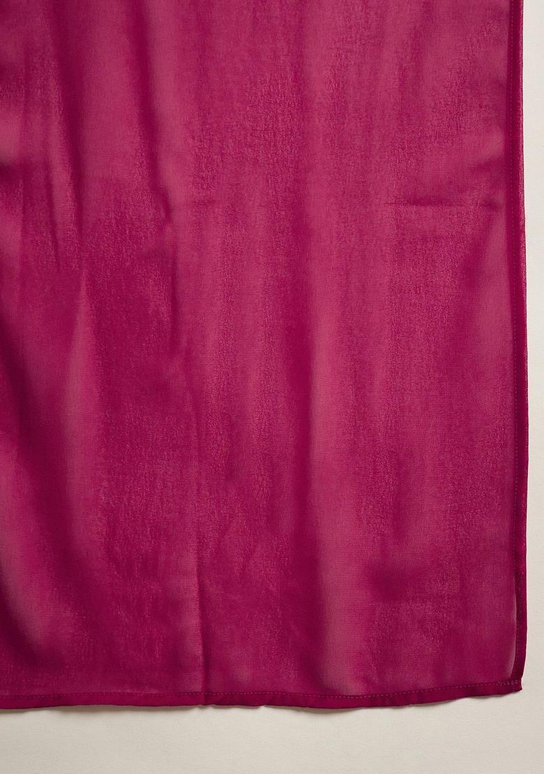 Magenta Embroidered Georgette Straight Kurta Sets - Indya
