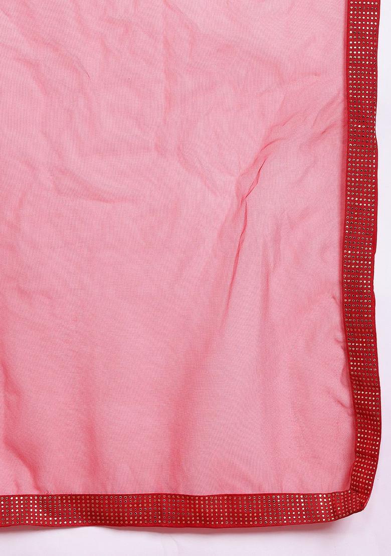 Red Solid Polyester Straight Kurta Sets - Indya