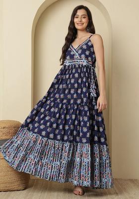 Blue Floral Print Kurtas