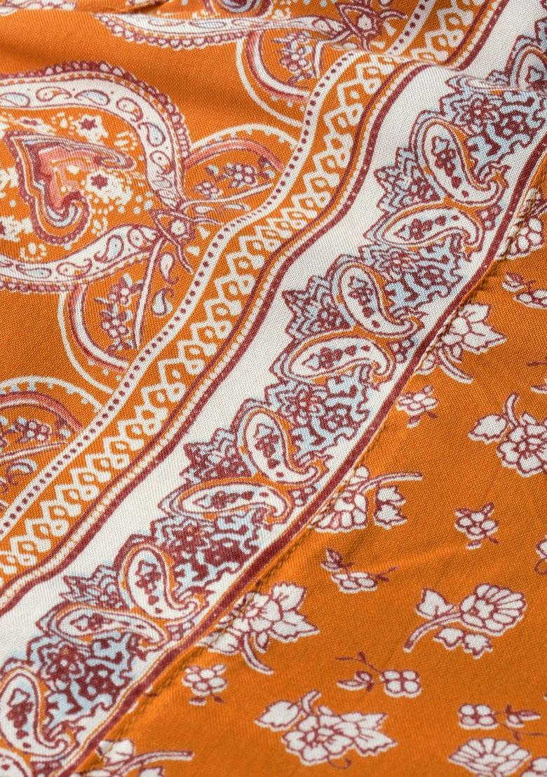 Mustard Floral Print Kurtas - Indya