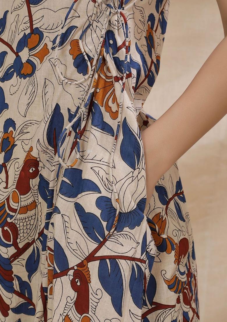 Beige Printed Cotton Kurtas - Indya