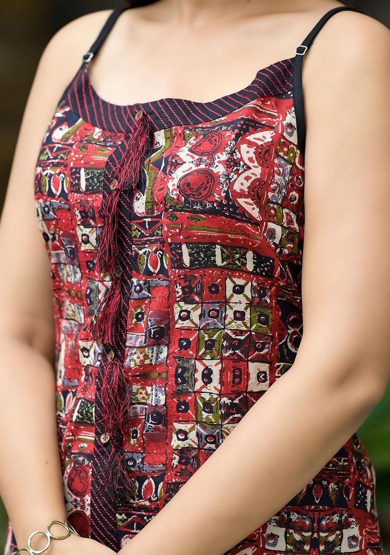 Black Printed Kurtas - Indya