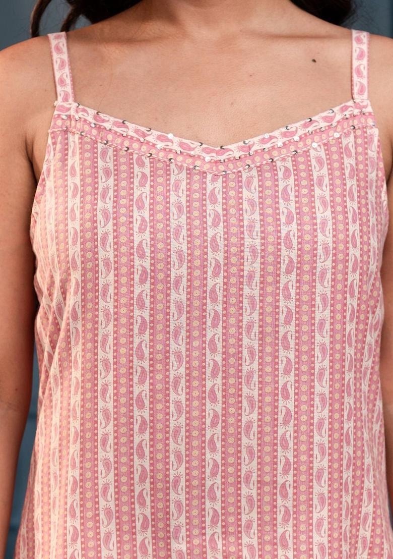 Pink Printed Kurtas - Indya