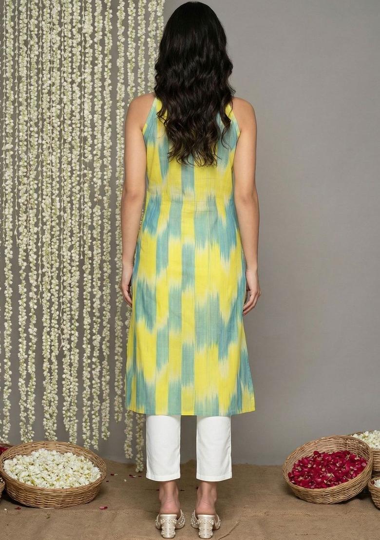 Yellow Printed Kurtas - Indya