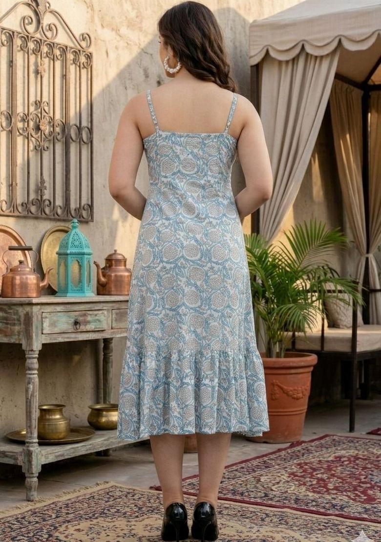 White Floral Print Kurtas - Indya