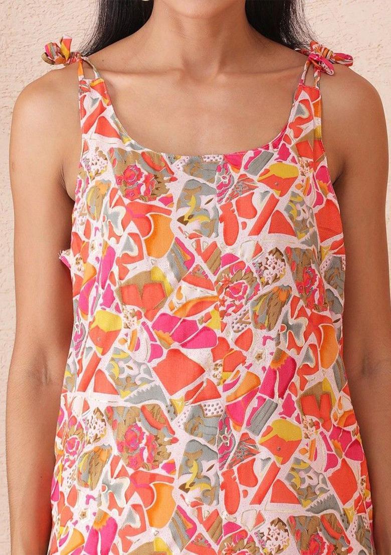 White Printed Cotton Kurtas - Indya