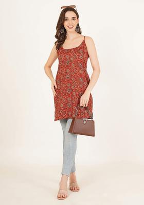 Red Printed Cotton Kurtas