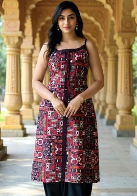 Black Printed Kurtas