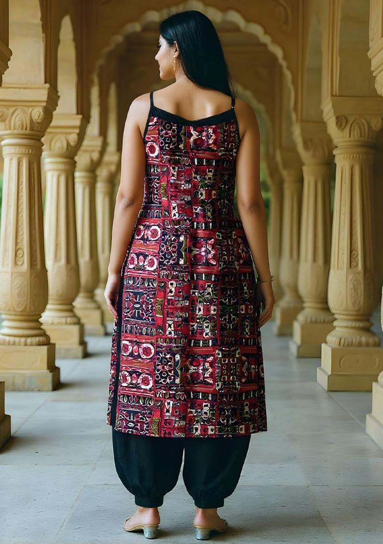 Black Printed Kurtas - Indya
