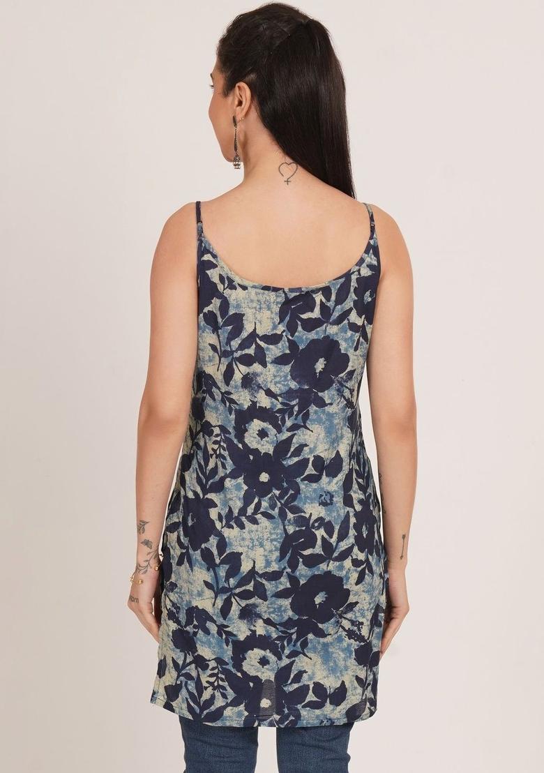 Blue Printed Kurtas - Indya