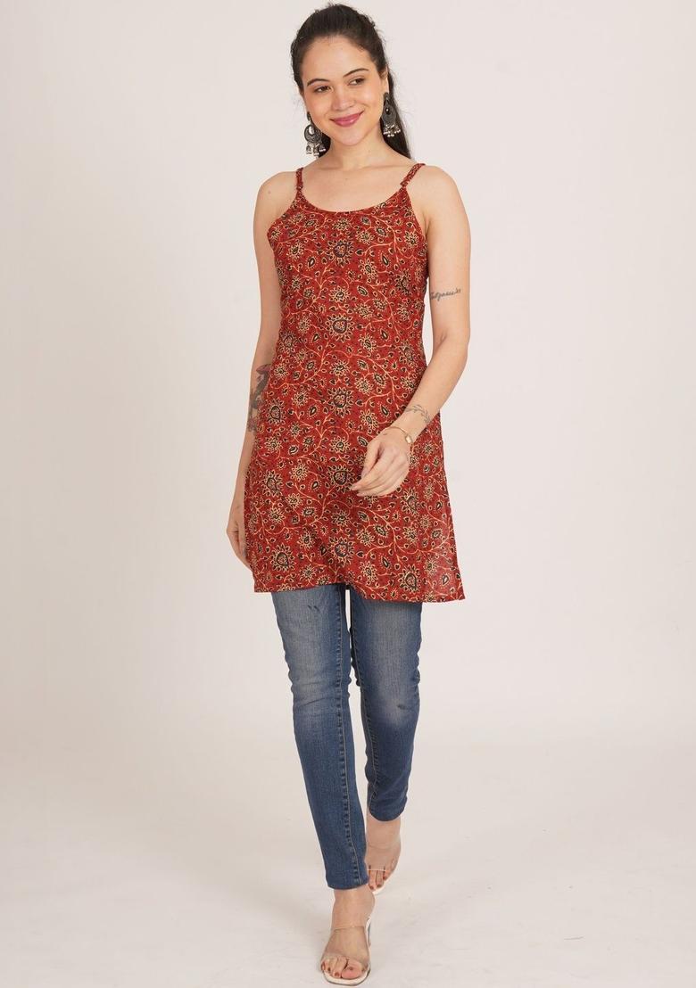 Red Printed Kurtas - Indya