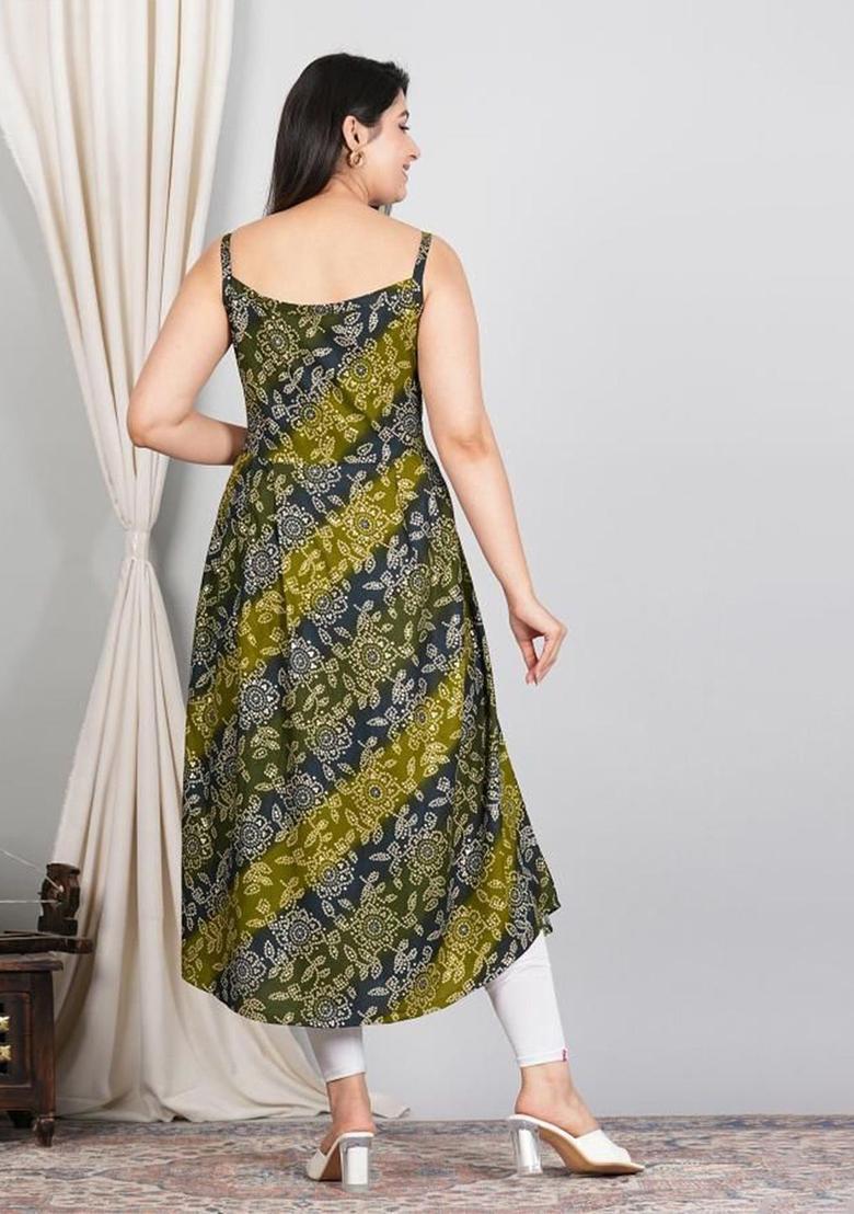 Green Printed Kurtas - Indya