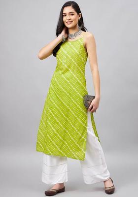 Green Printed Cotton Kurtas