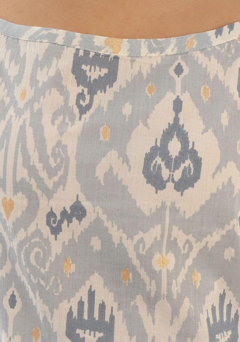 Grey Printed Kurtas - Indya