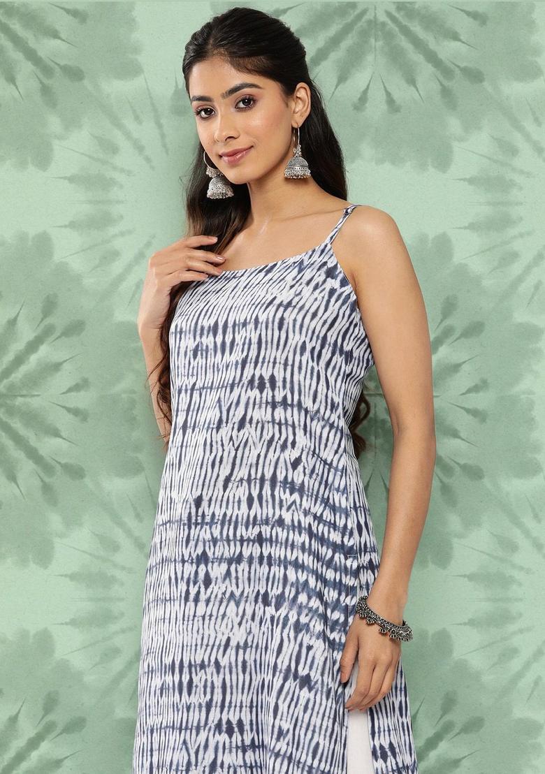 Blue Printed Kurtas - Indya