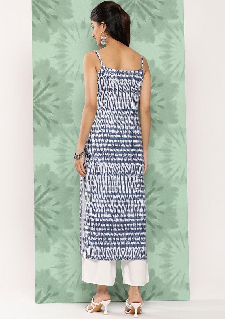 Blue Printed Kurtas - Indya