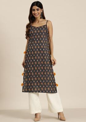 Black Printed Cotton Kurtas