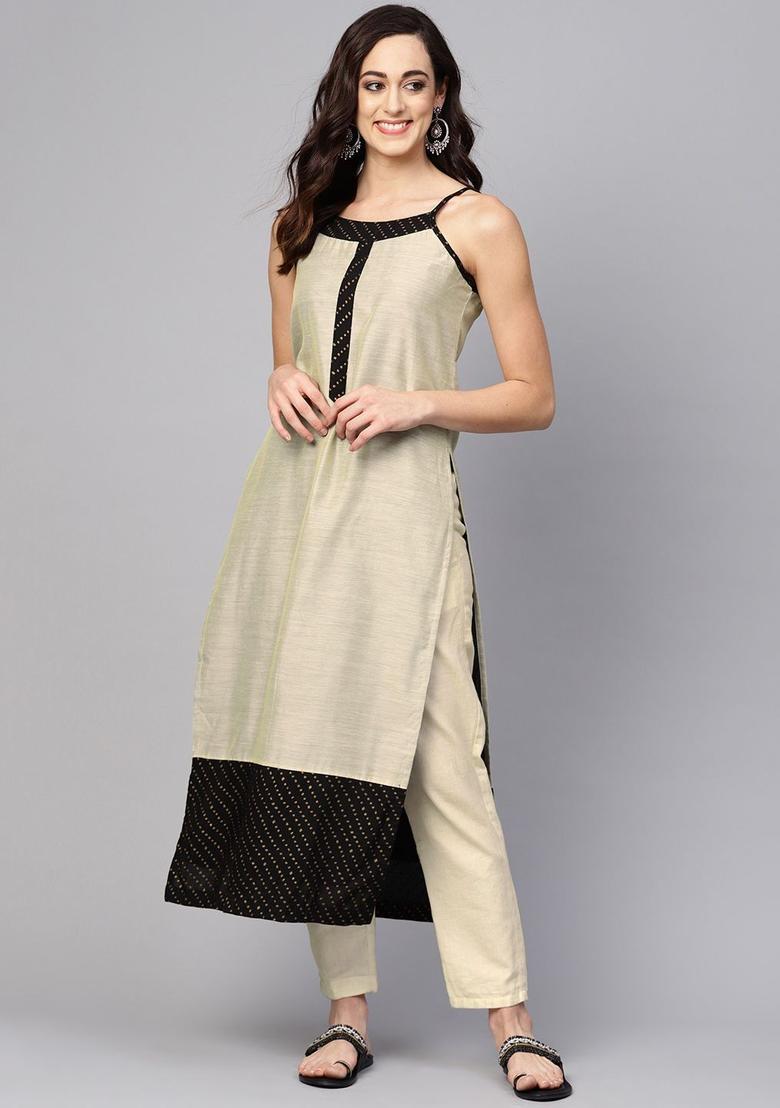 Beige Kurtas - Indya
