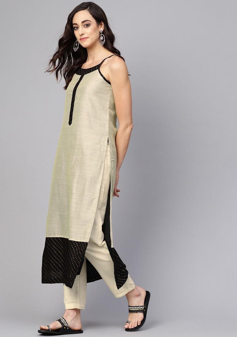 Beige Kurtas - Indya